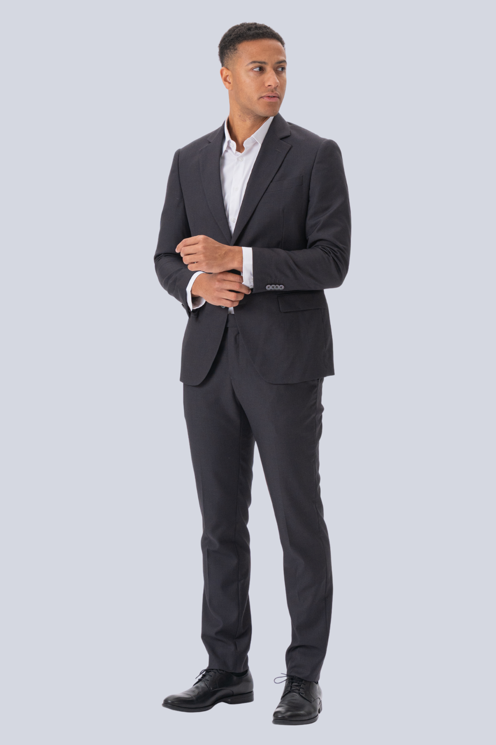 Premium Enkelknäppt Kostym - Gråbrun