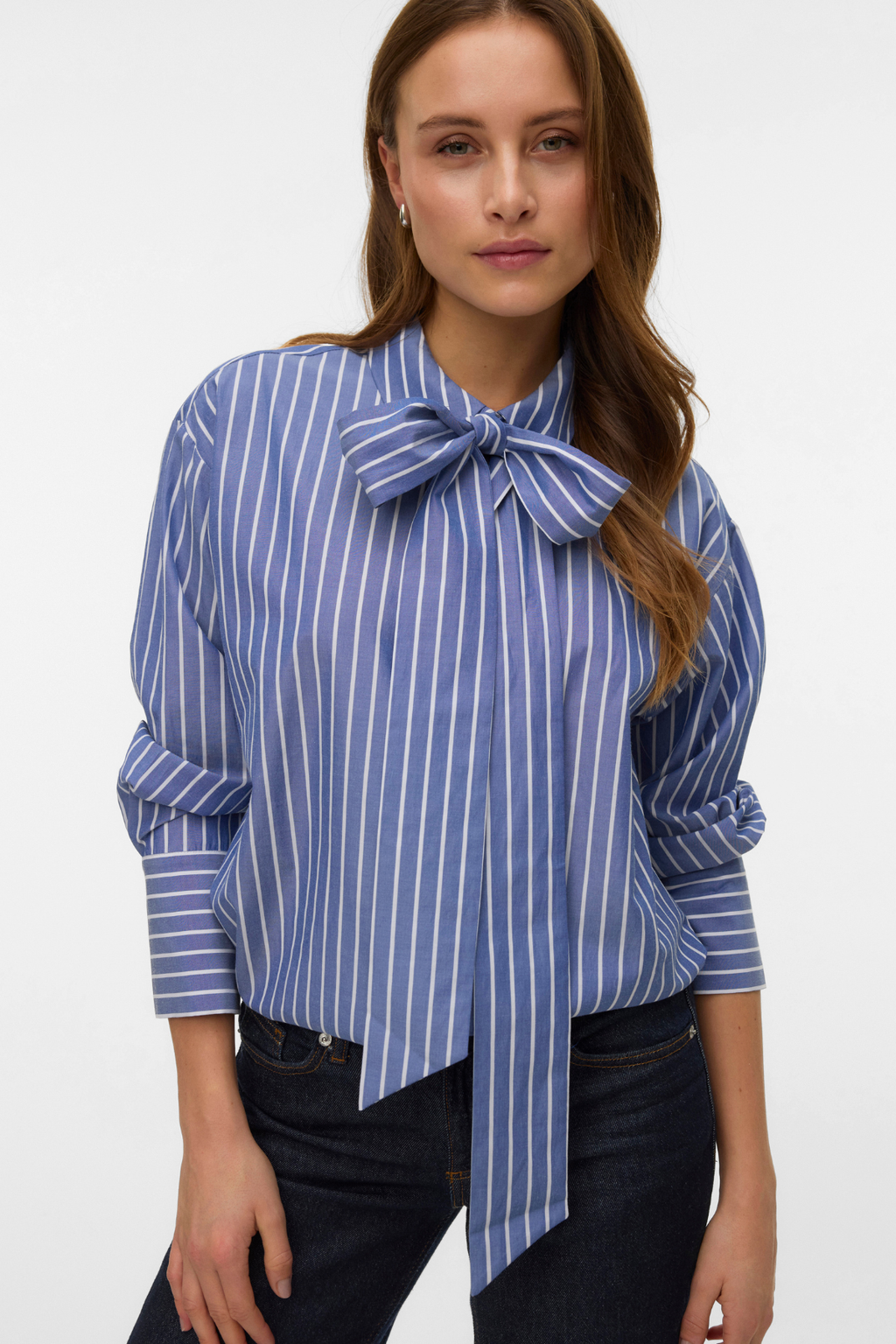 Islunn Skjorta med Rosett - Mörk Denim Snow White