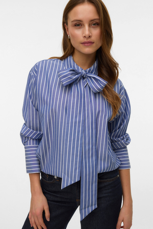 Islunn Skjorta med Rosett - Mörk Denim Snow White