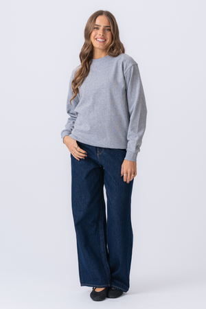 Basic Crewneck - Askgrå (dam)