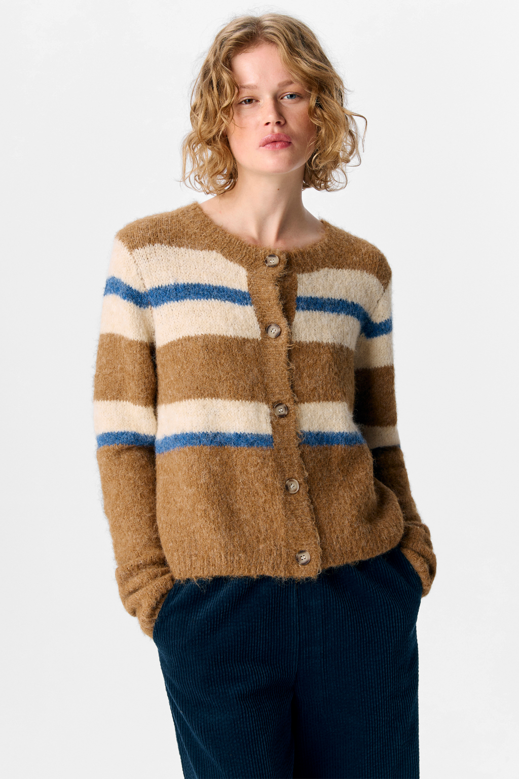 Galia Stickad Cardigan - Tannin Melange