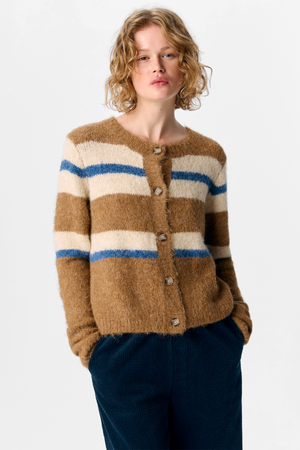 Galia Stickad Cardigan - Tannin Melange