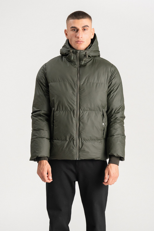 Coated Hooded Jacka - Olive