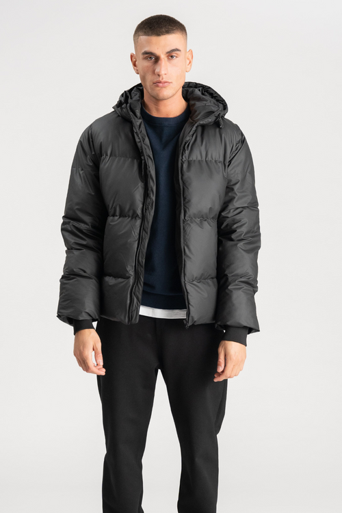 Coated Hooded Jacket - Svart