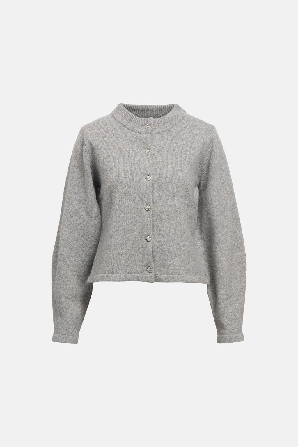 Zari Stickad Kofta - Medium Grey Melange
