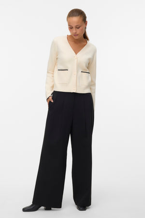 Gold V-ringad Kontrastkofta - Birch