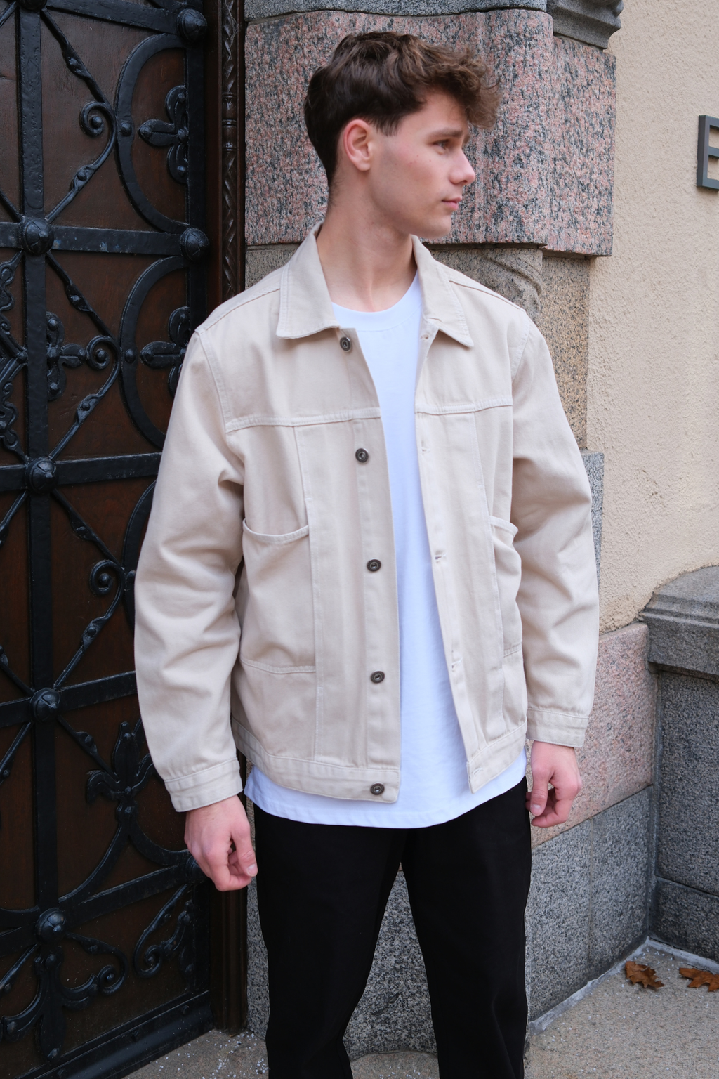 Jeansjacka - Beige
