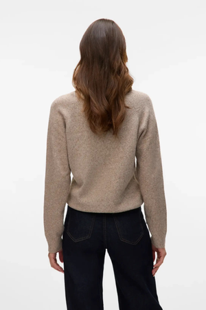 Doffy O-Neck Blus - Moon Rock Melange