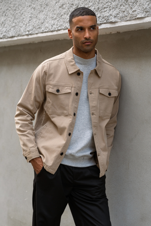 Twill Overshirt - Mörk Sand