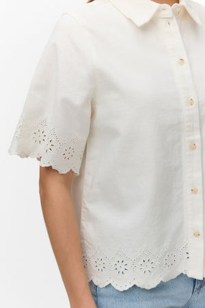 Lysa Color Brod Skjorta - Bright White