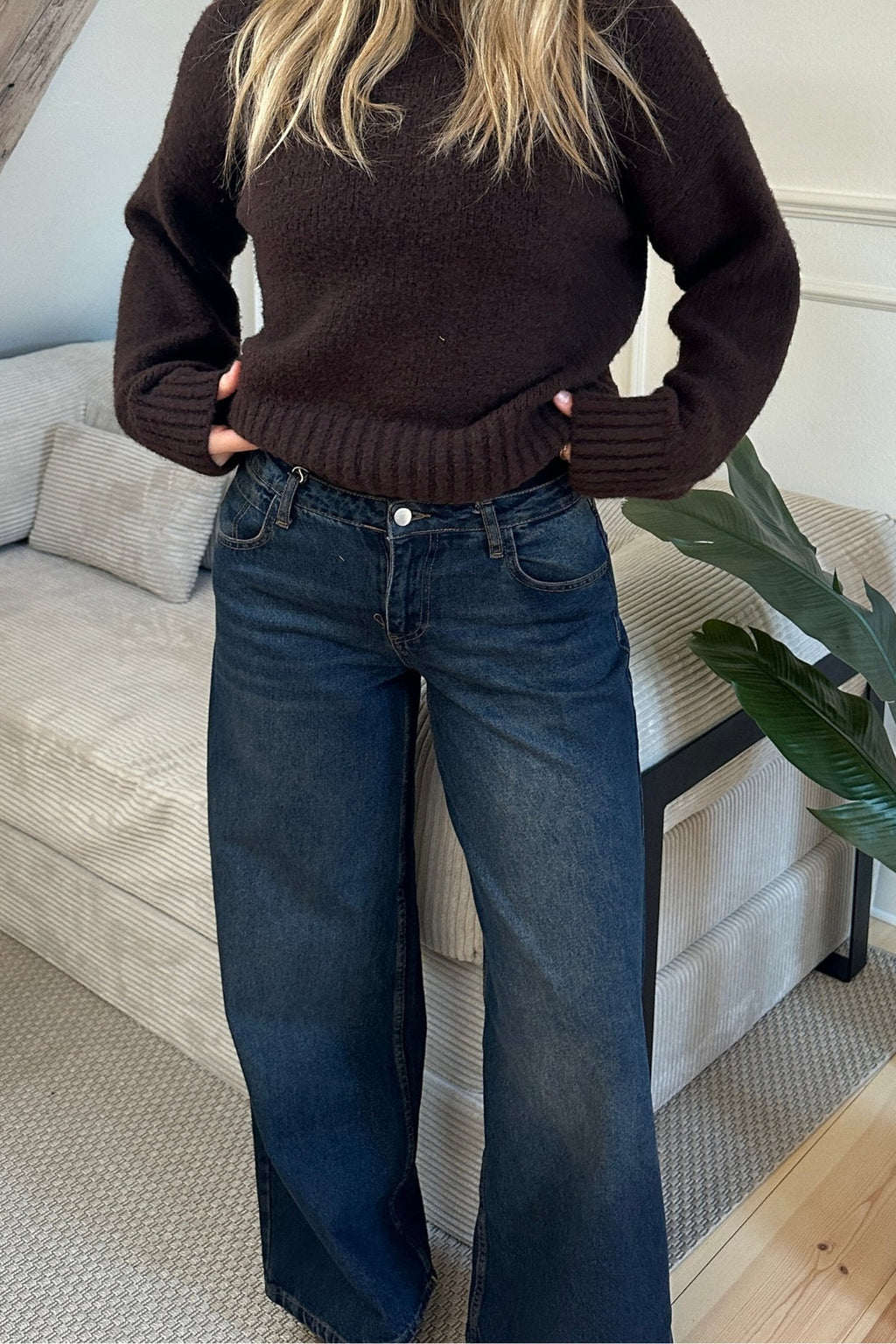 Serena Baggy Jeans - Mörkblå