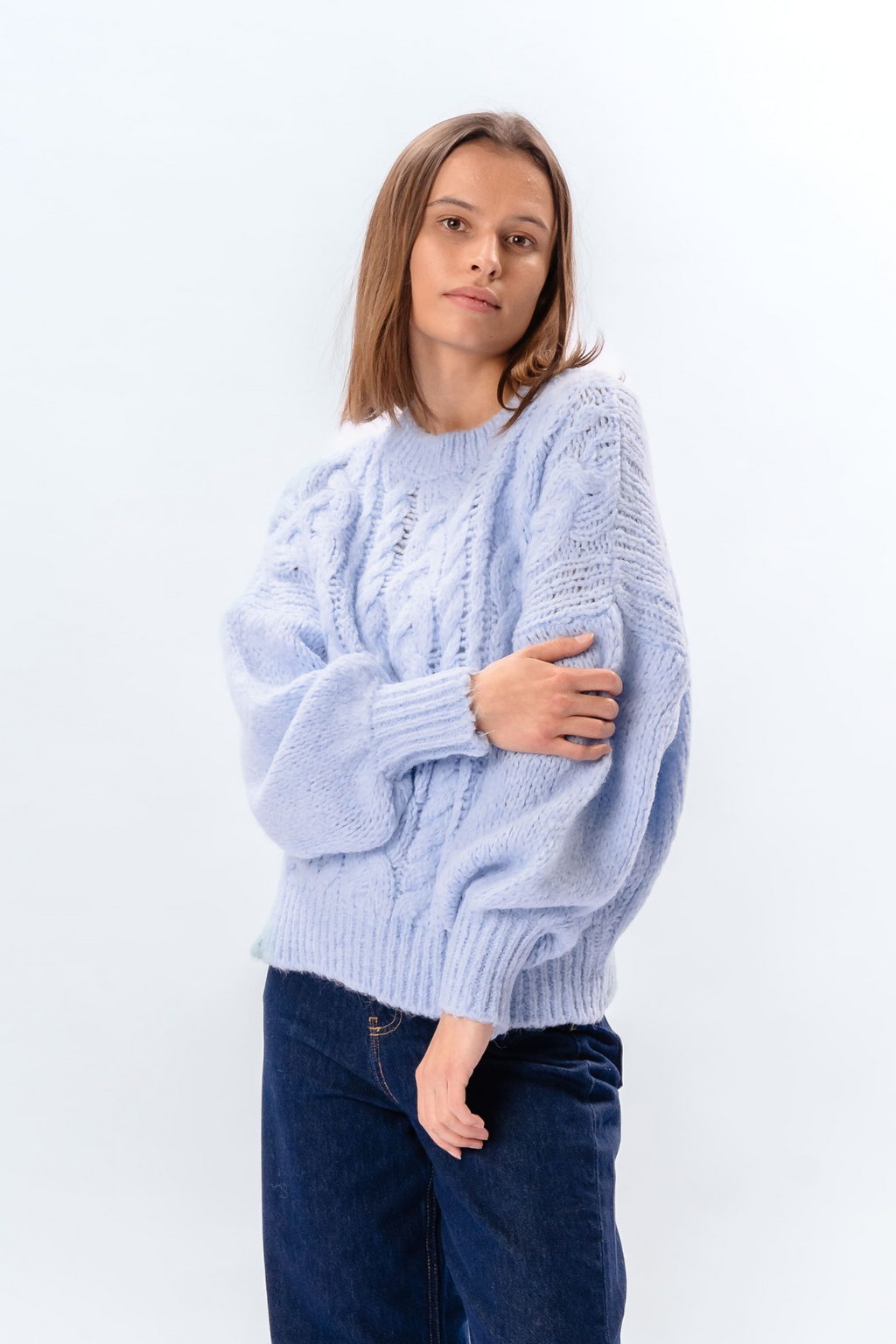 Emma Cable Knit - Himmelsblå