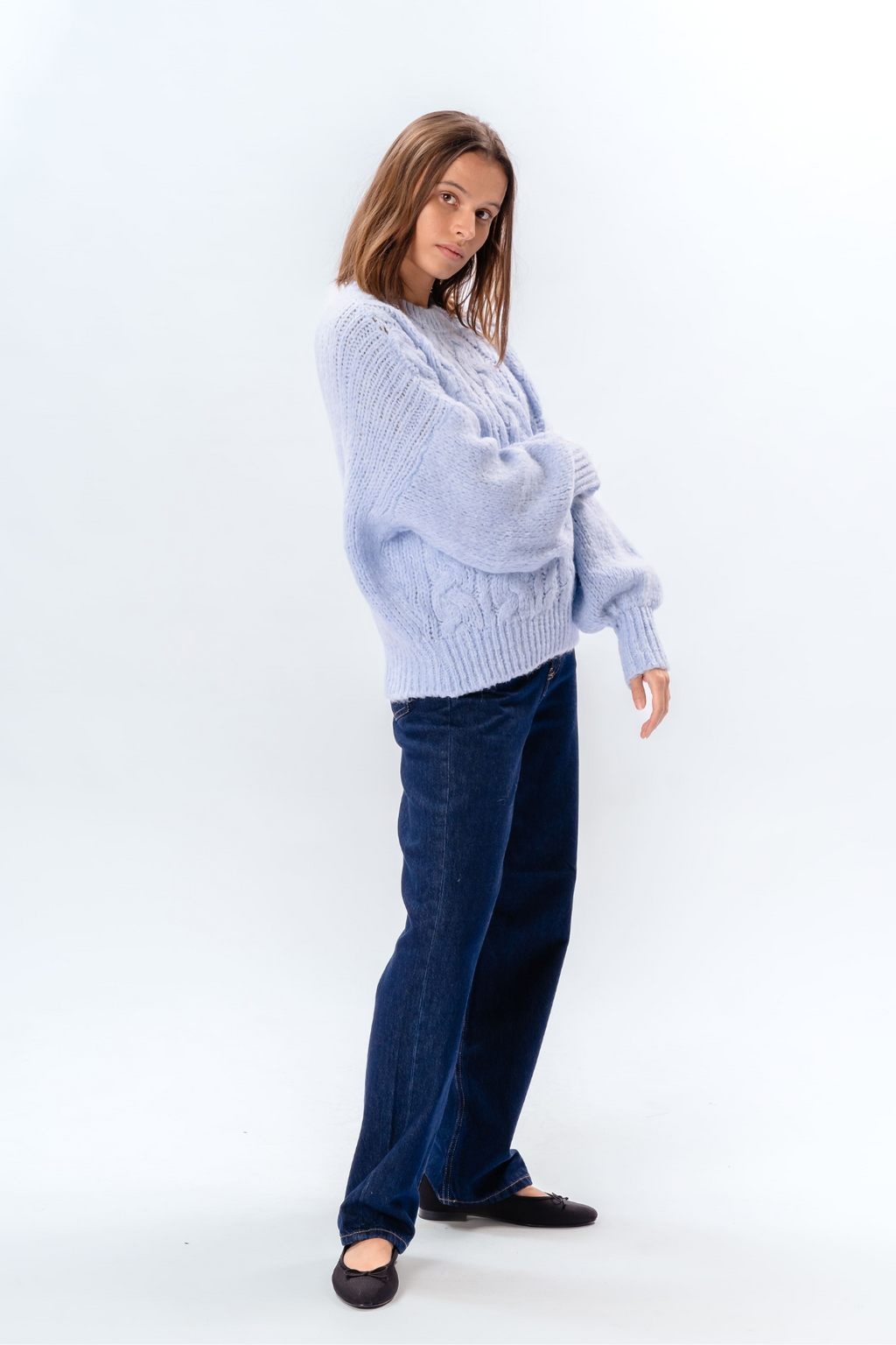 Emma Cable Knit - Himmelsblå