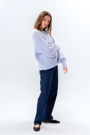Emma Cable Knit - Himmelsblå