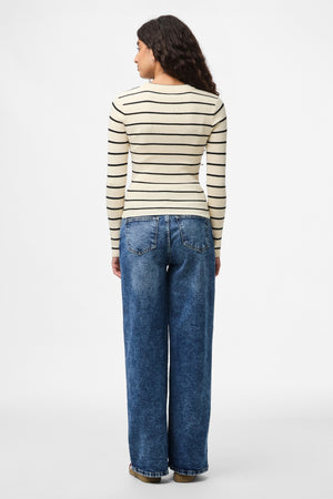 Mira New O-Neck Knit - Björk/Svart