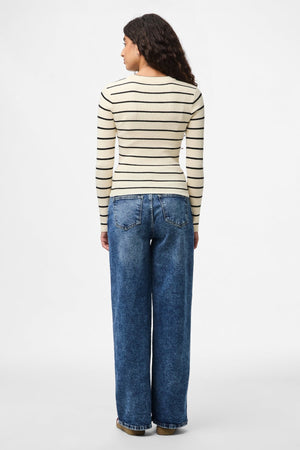 Mira New O-Neck Knit - Björk/Svart
