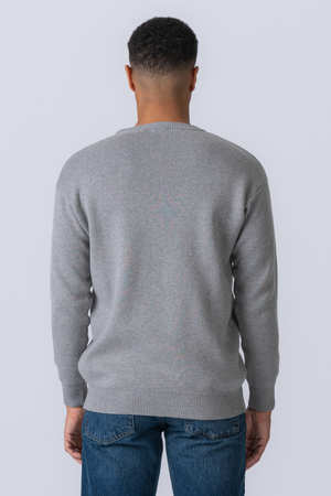 Crewneck Knit Sweater - Ljusgrå