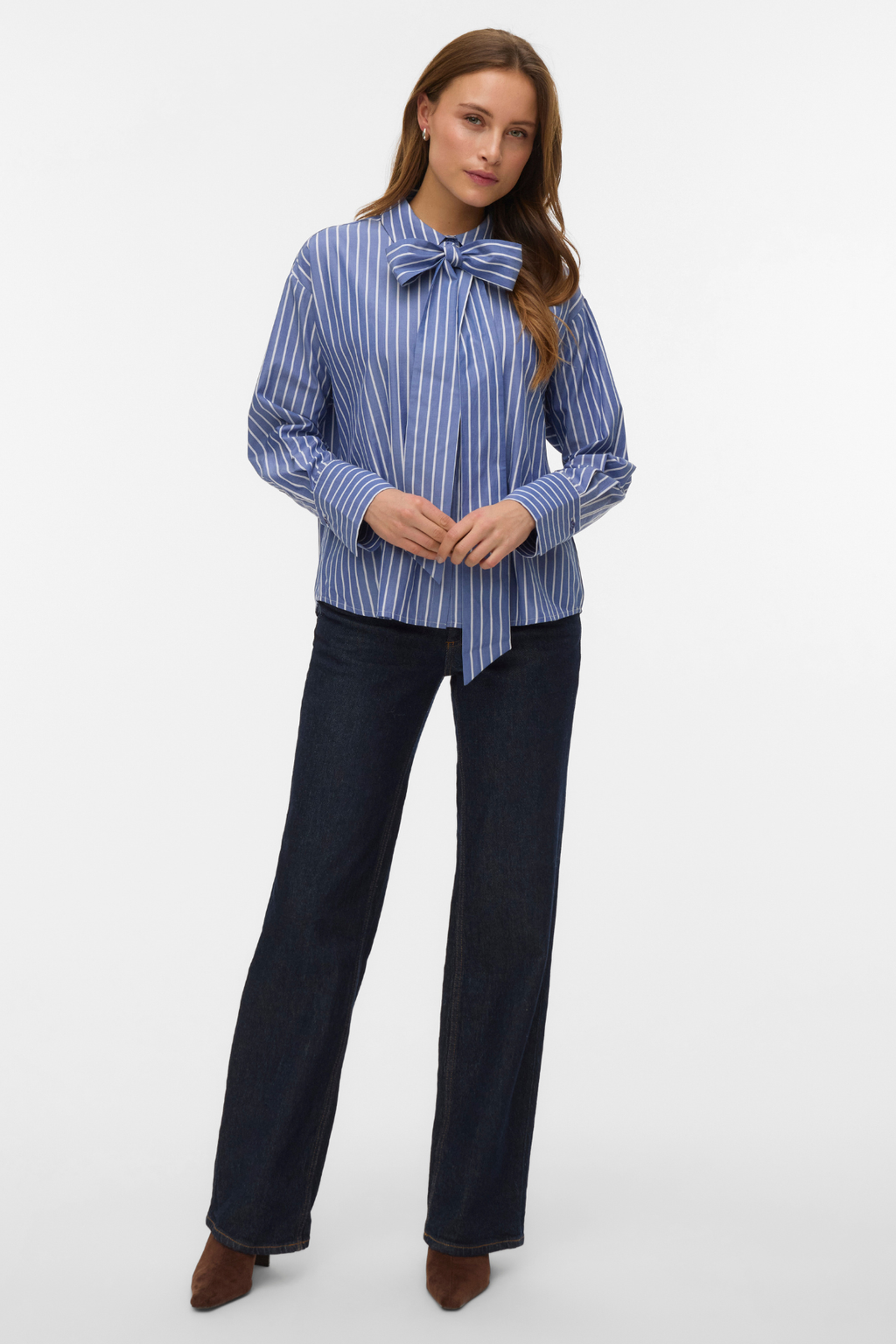 Islunn Skjorta med Rosett - Mörk Denim Snow White