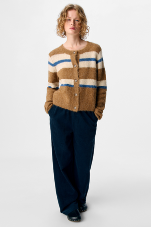 Galia Stickad Cardigan - Tannin Melange
