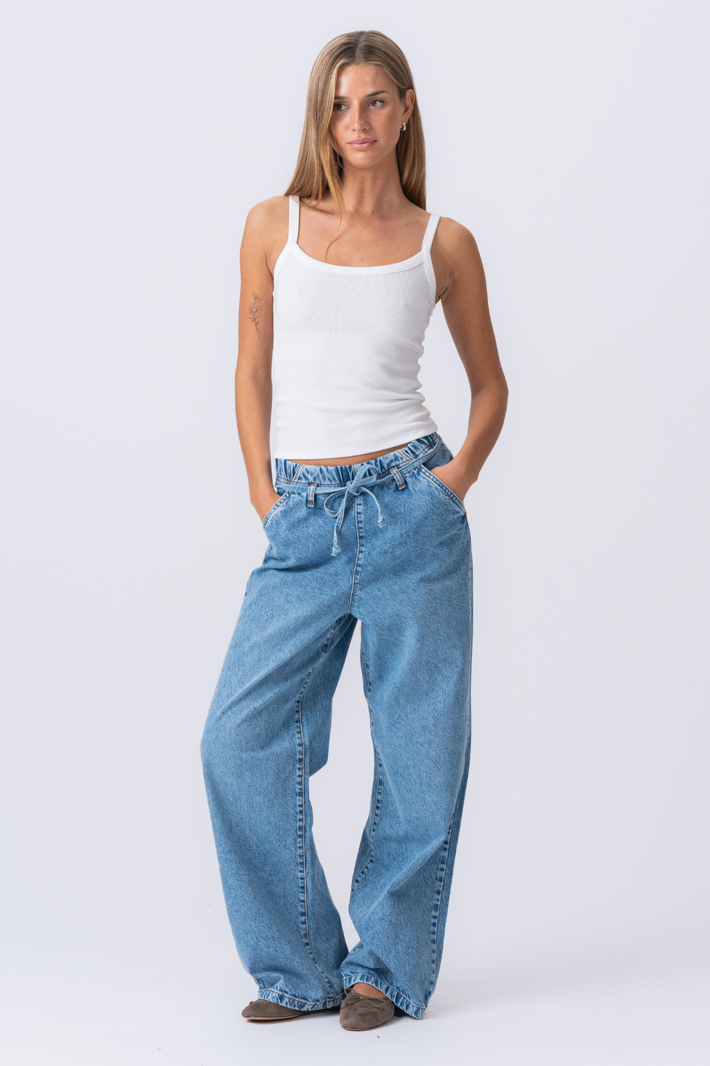 Nicole Baggy Jeans - Mellanblå