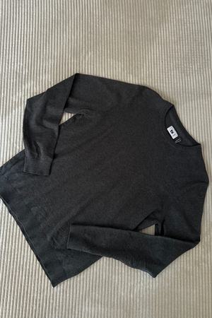 Pullover Rundhals - Charcoal Melange