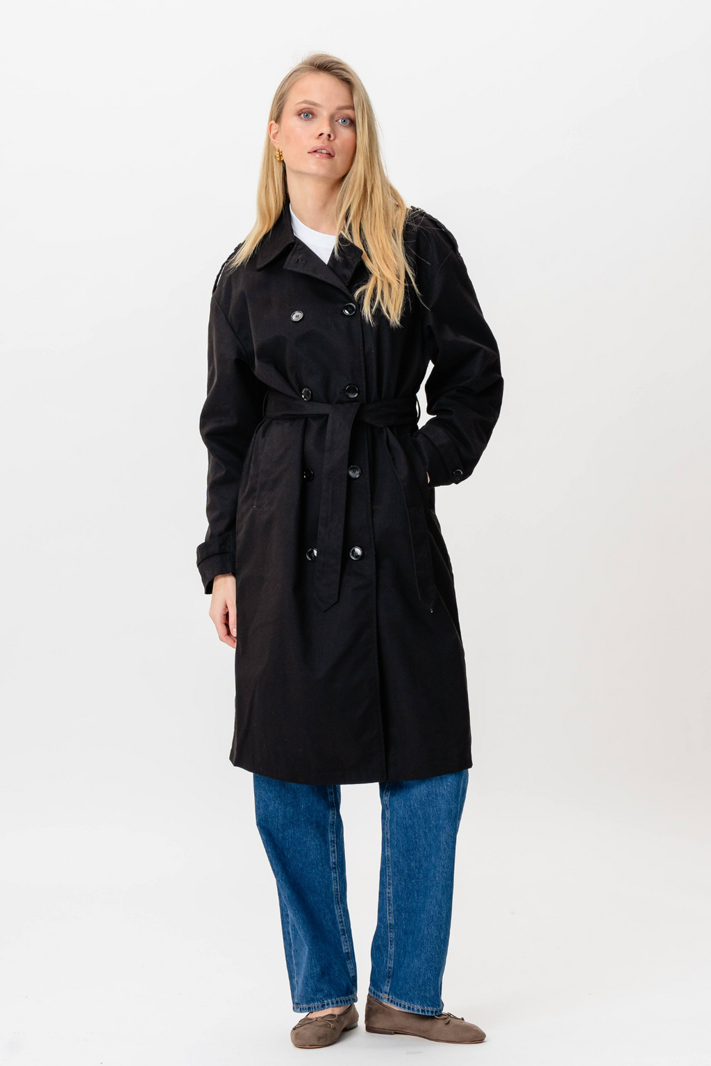 Linea trenchcoat - Svart