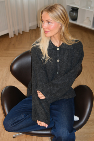 Josie Stickad Polotröja - Grafit