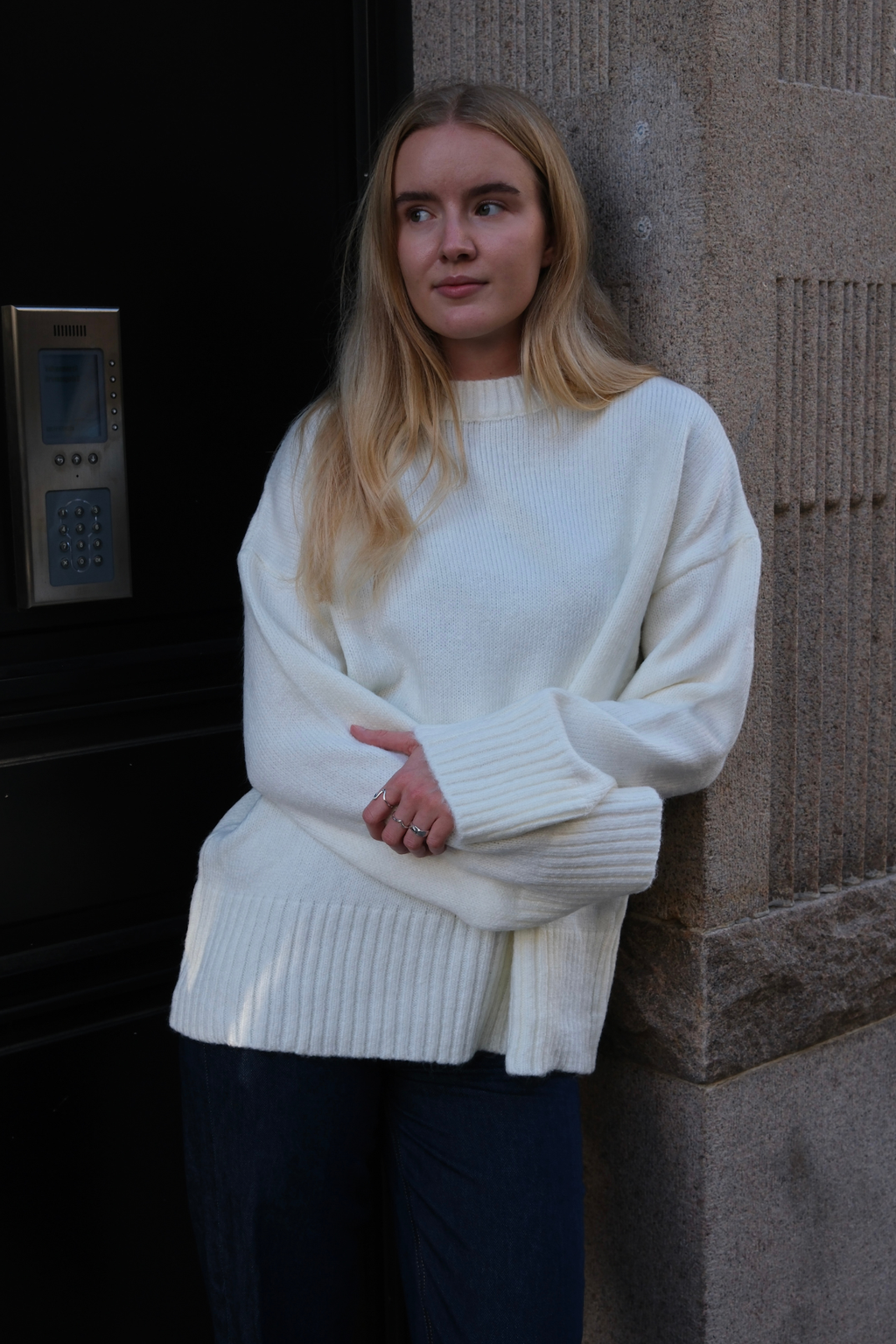 Martina Stickad Tröja - Vit