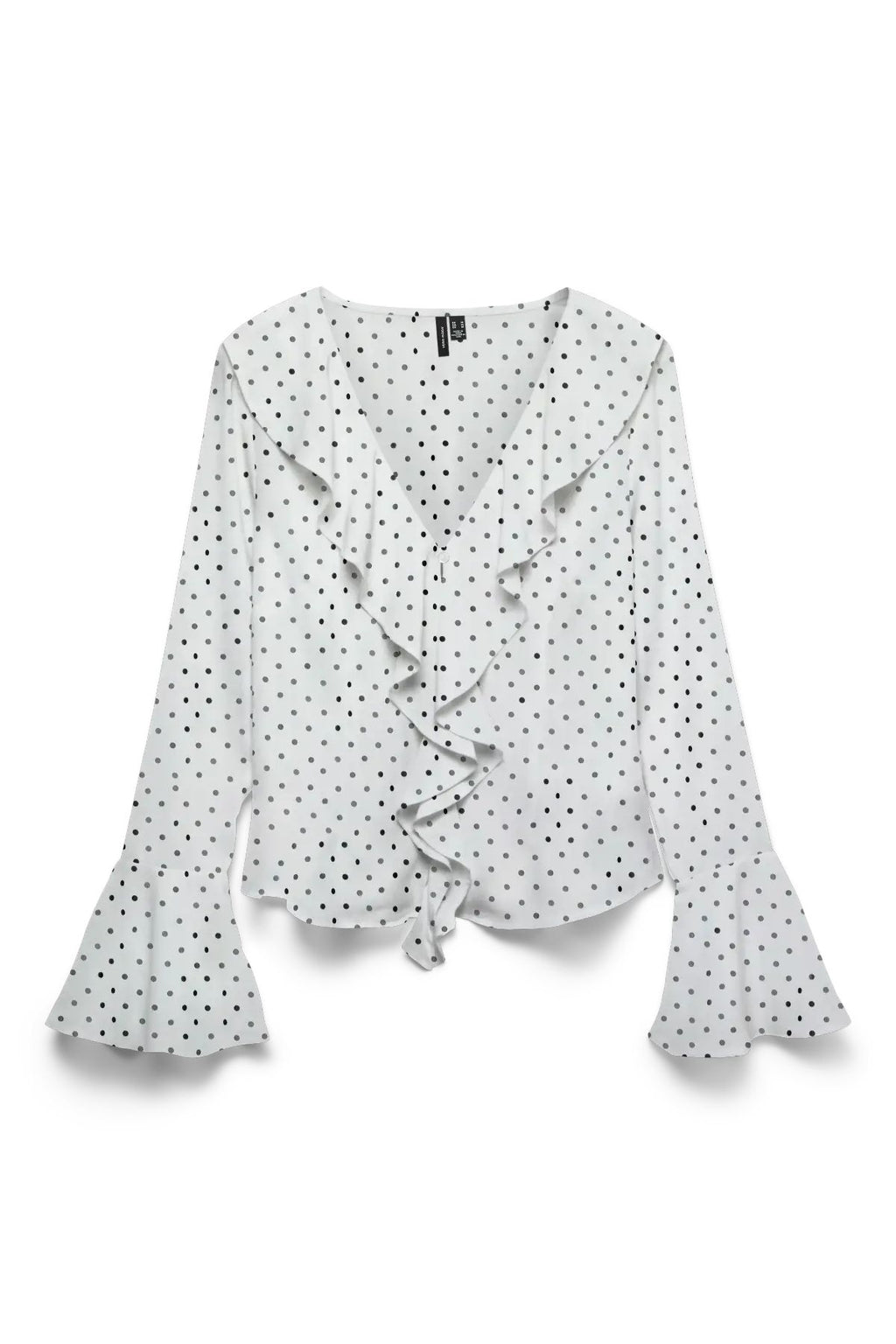 Willow Frill Top - Snow White: svarta prickar