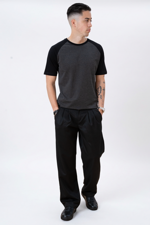 Basic Raglan Tee - Svart-Armygrön
