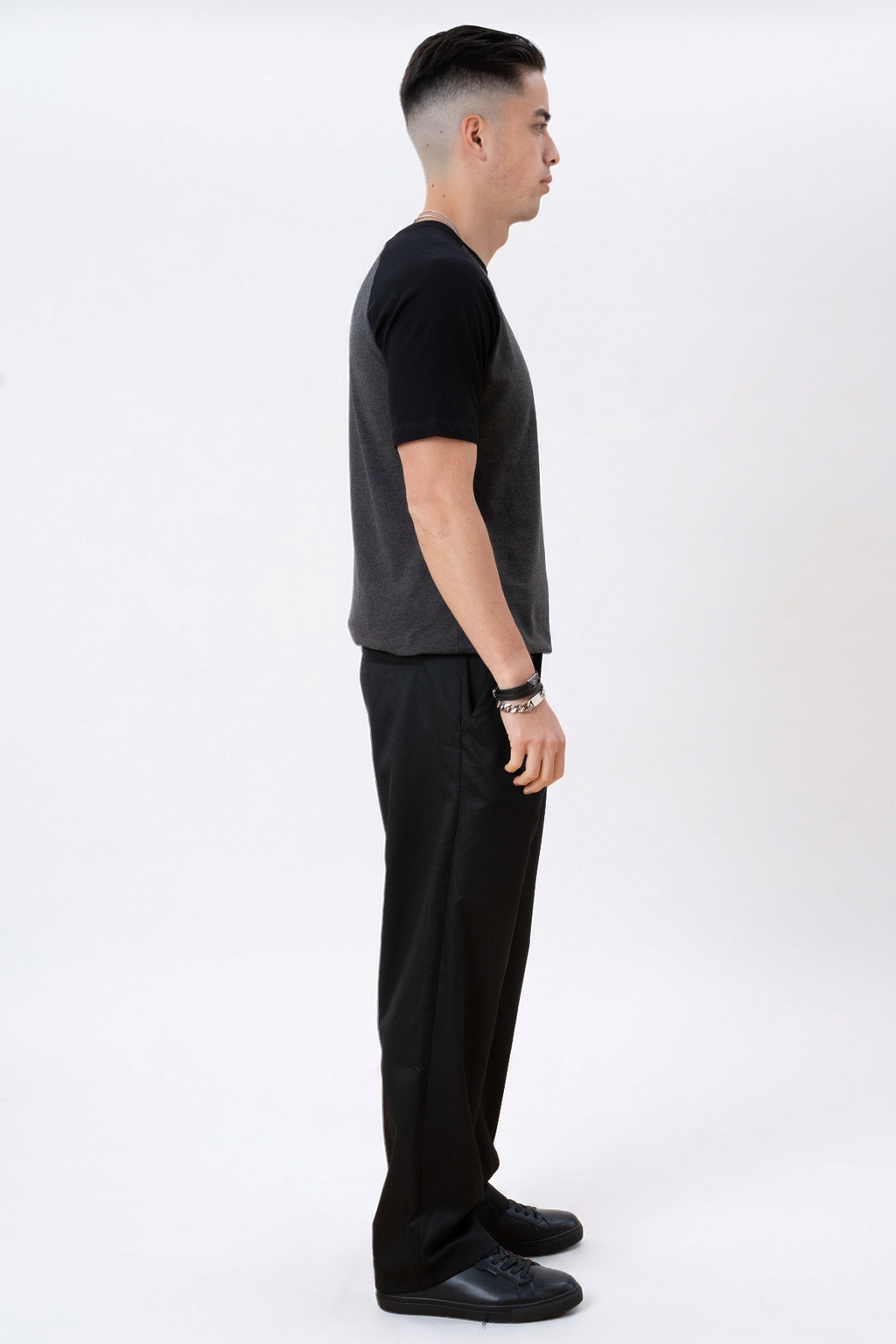 Basic Raglan Tee - Svart-Armygrön