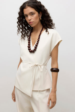 Vannah V-Neck Midi Väst - Birch