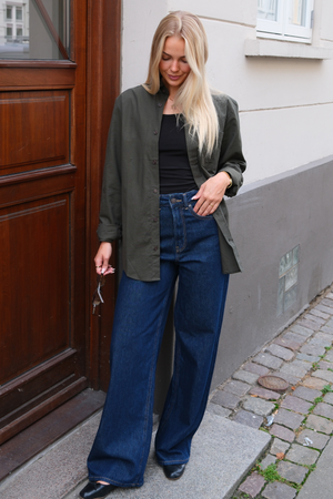 Boyfriend Oxford Skjorta - Mörkgrön