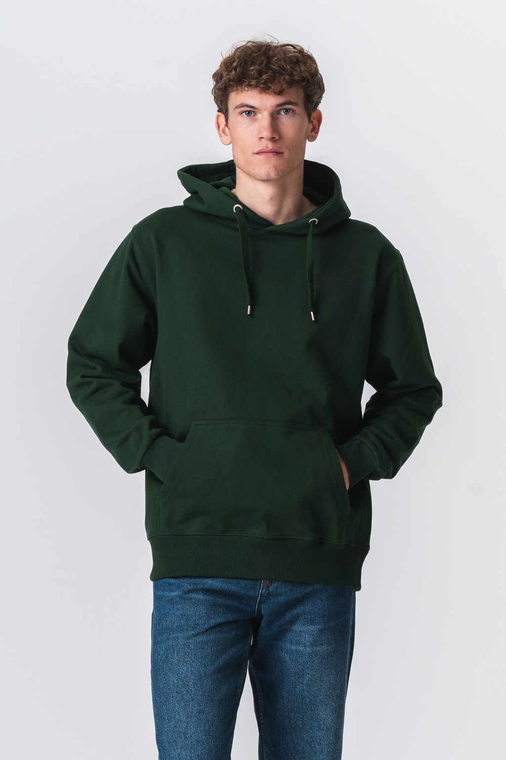 Basic Hoodie - Flaskgrön