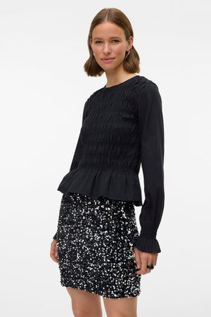 Bella Kort Kjol - Svart Silver