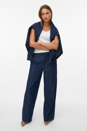 Rae Wide Jeans - Mörkblå Denim