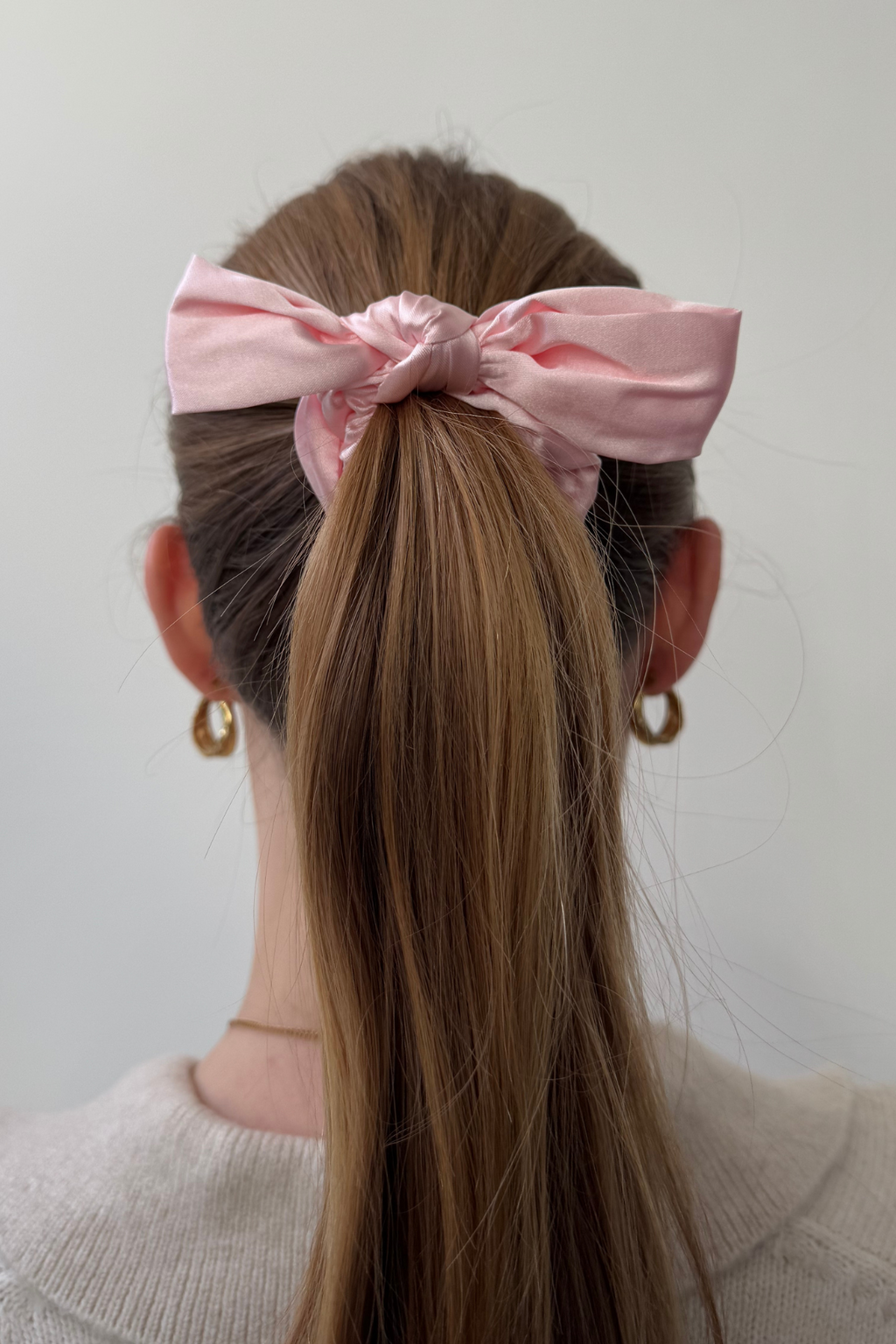 Bow Scrunchie - Ljusrosa