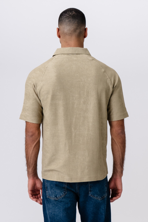 Enzo Kortärmad Half-Zip - Khaki
