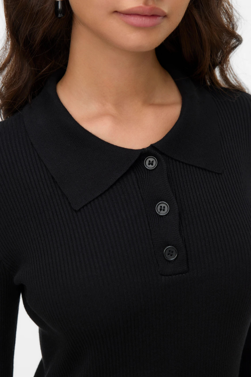 Silje Poloneck Pullover - Svart