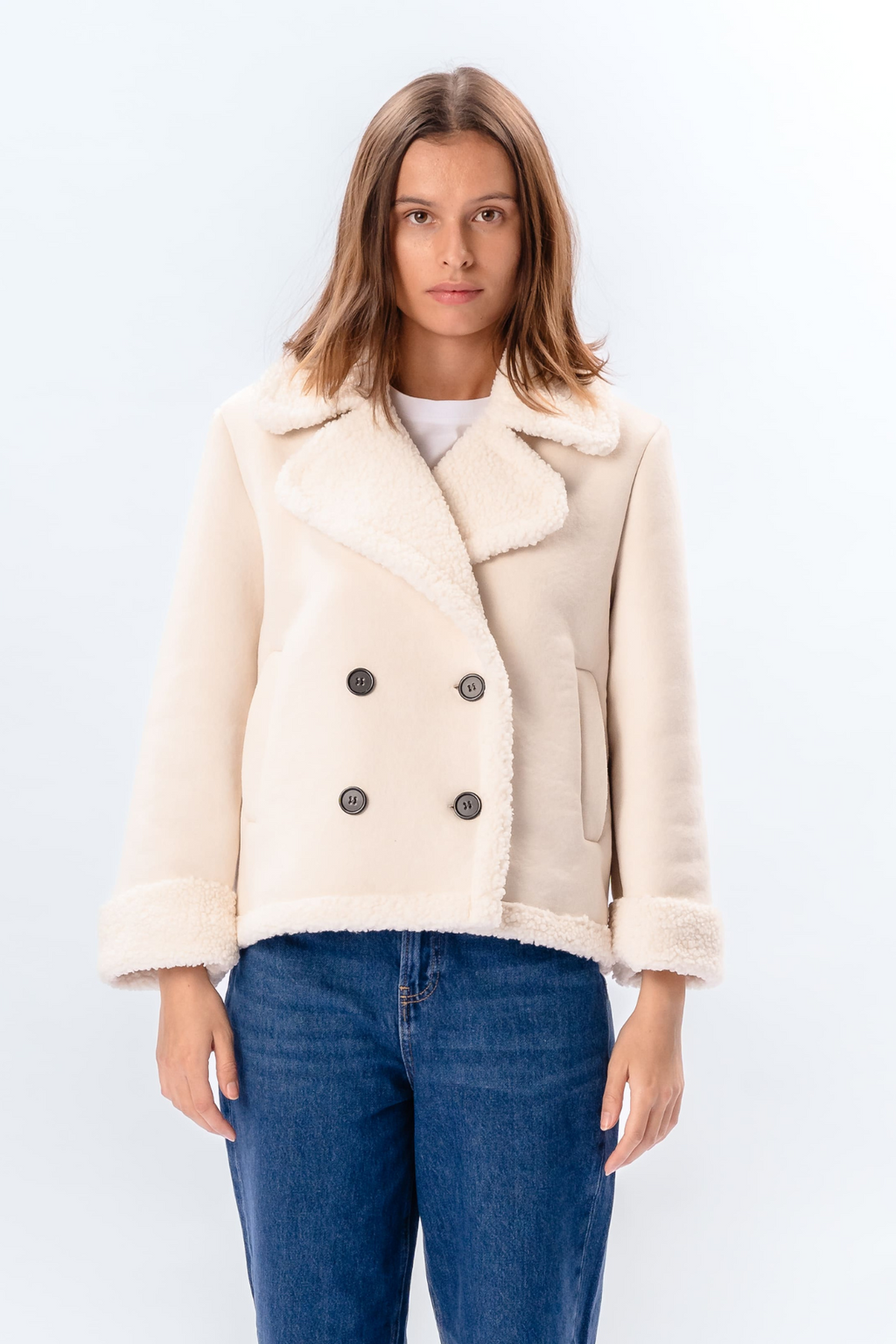 Shearling Kort Jacka - Krita