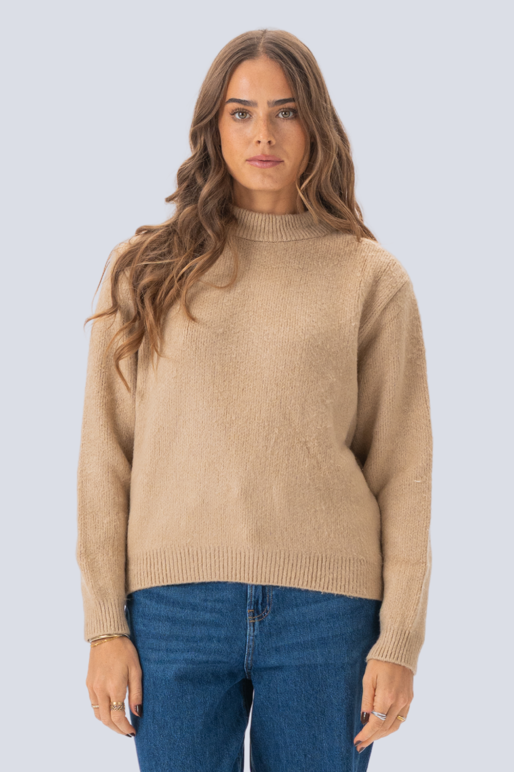 Hazel Stickad Tröja - Beige