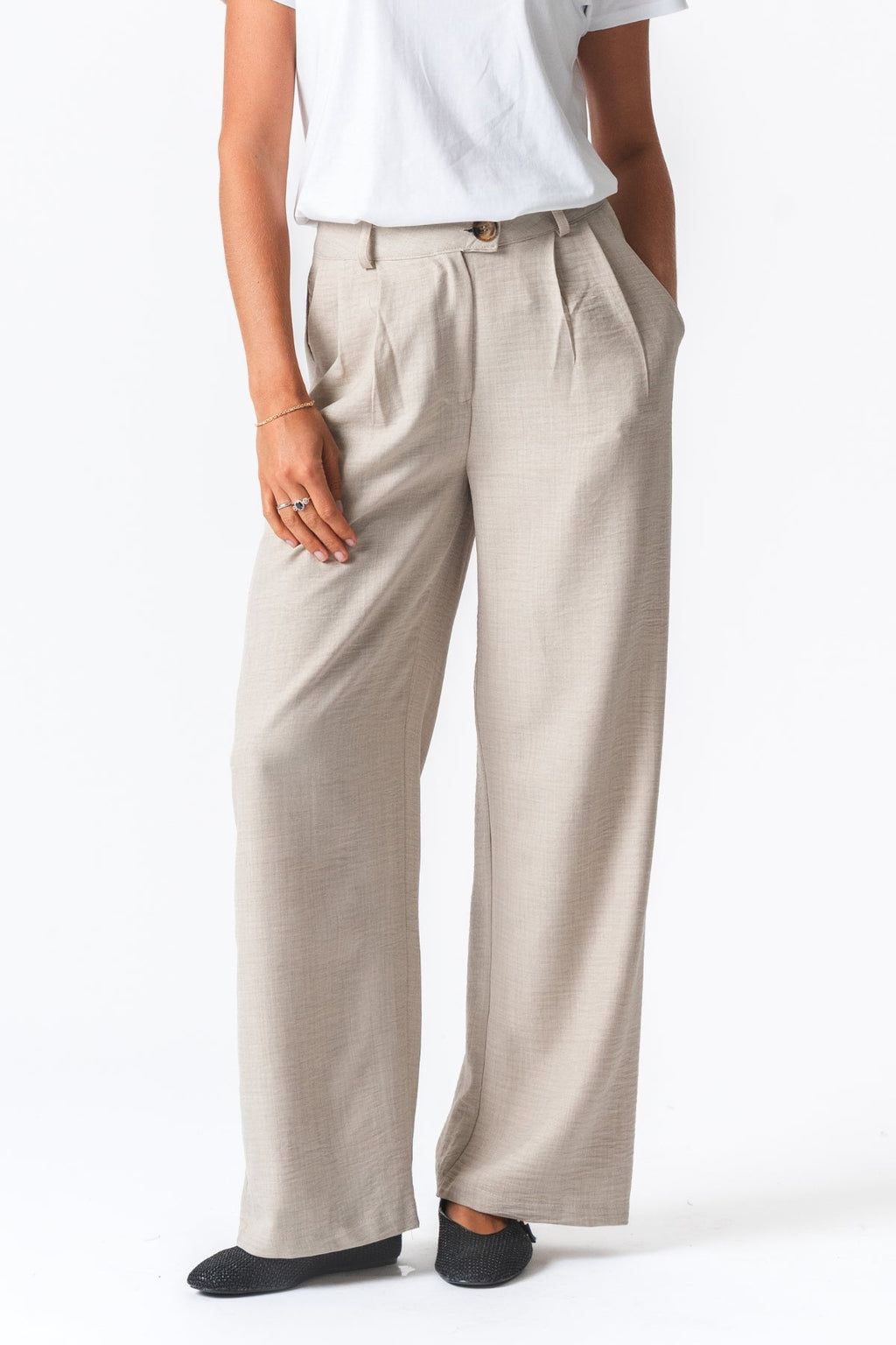 Emma Pants Loose - Beige