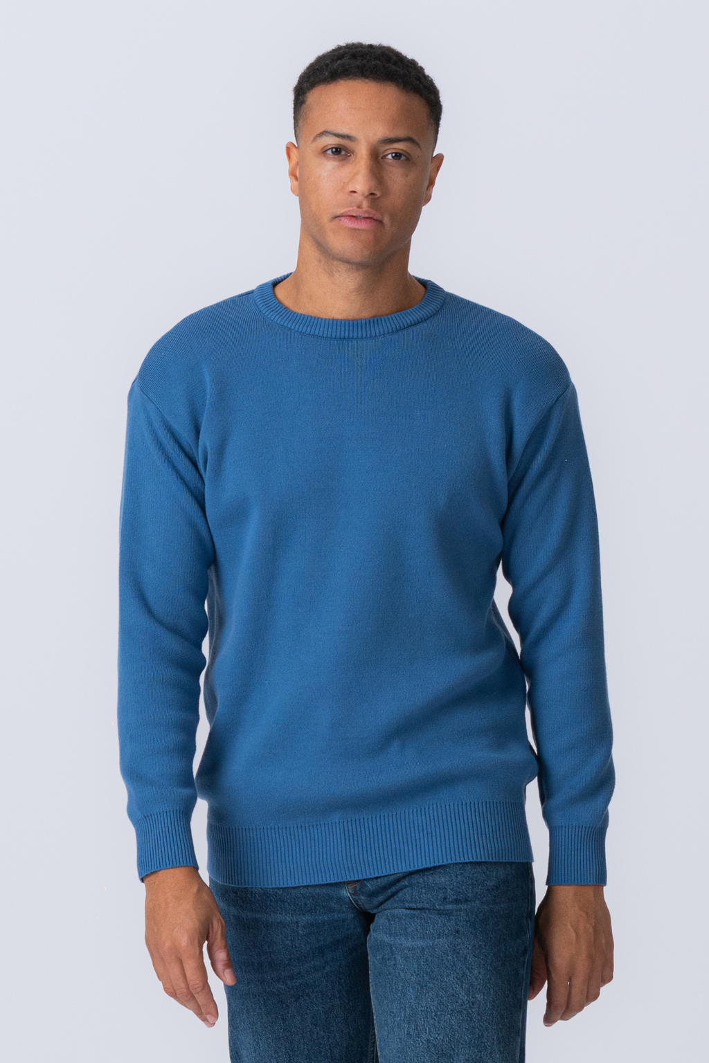 Crewneck Knit Sweater - Blå
