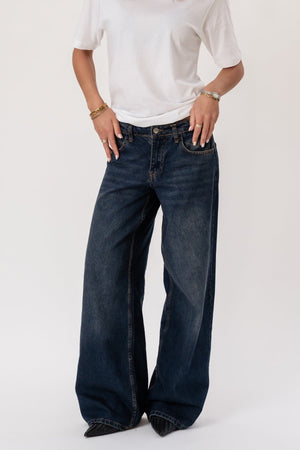 Serena Baggy Jeans - Mörkblå