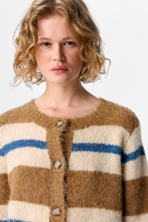 Galia Stickad Cardigan - Tannin Melange