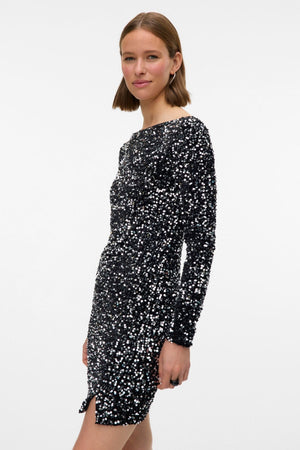 Bella Kort Klänning - Svart Silver