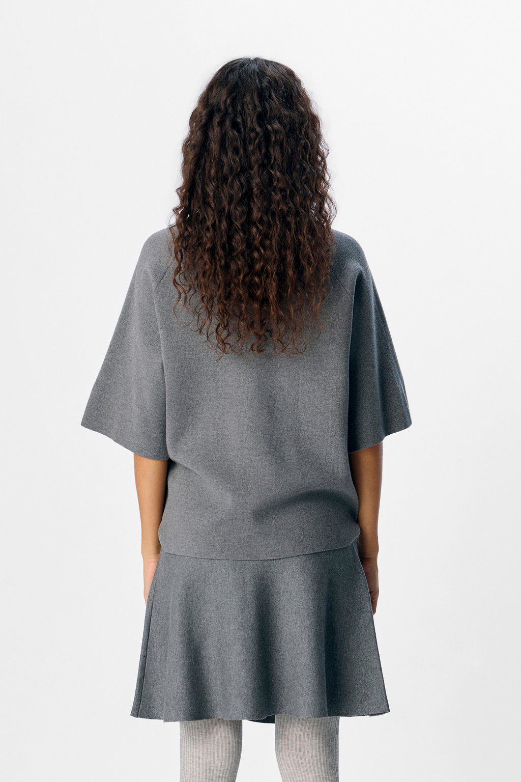 Reynard HW Kortstickad Kjol - Mellangrå Melange