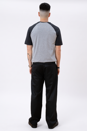 Basic Raglan Tee - Svart-Ljusgrå