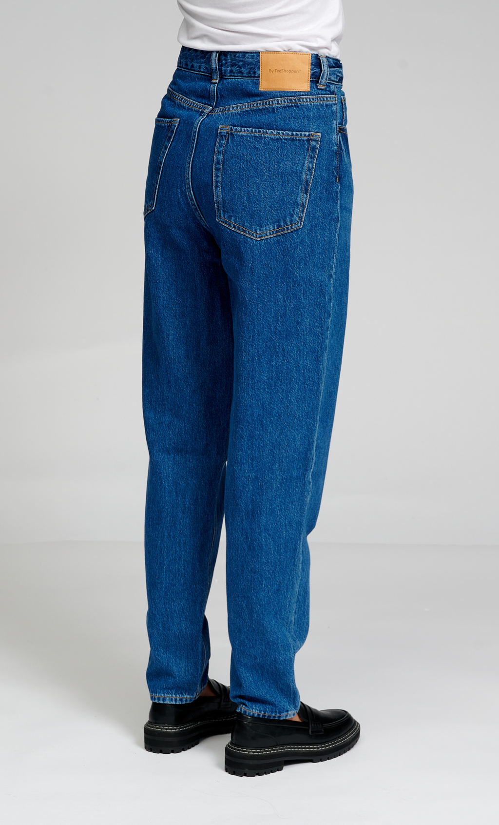 Performance Mom Jeans - Medium Blue Denim