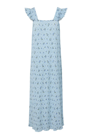 Flora Bandklänning med Volang - Cashmere Blue